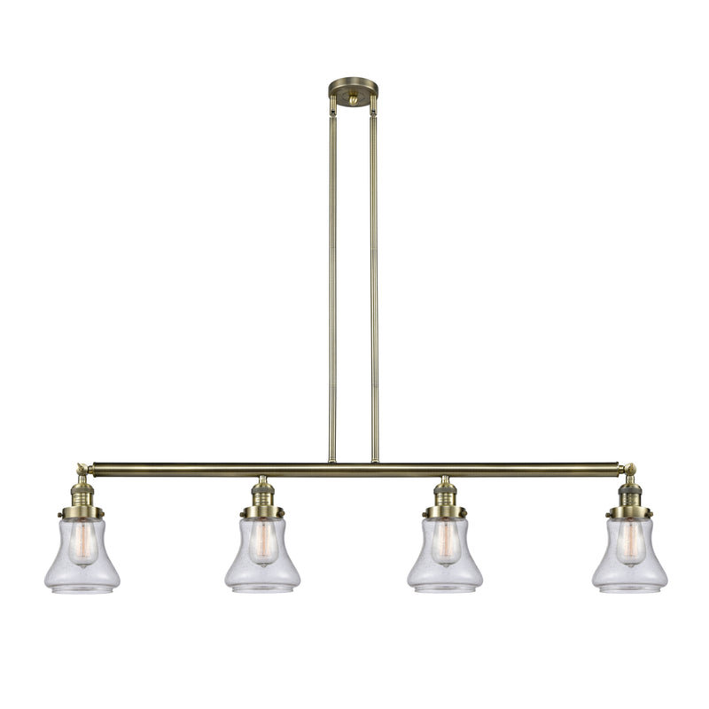 Bellmont Island Light shown in the Antique Brass finish with a Seedy shade