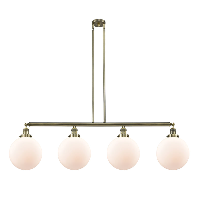 Beacon Island Light shown in the Antique Brass finish with a Matte White shade