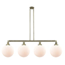 Beacon Island Light shown in the Antique Brass finish with a Matte White shade