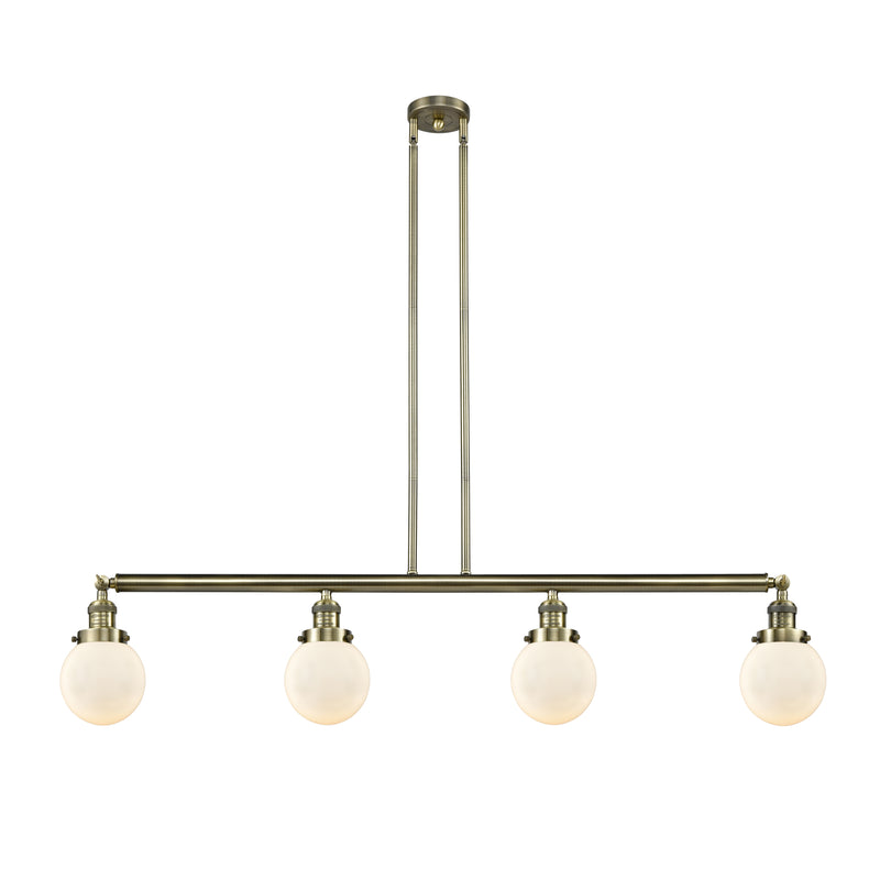 Beacon Island Light shown in the Antique Brass finish with a Matte White shade