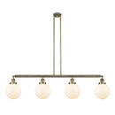 Beacon Island Light shown in the Antique Brass finish with a Matte White shade