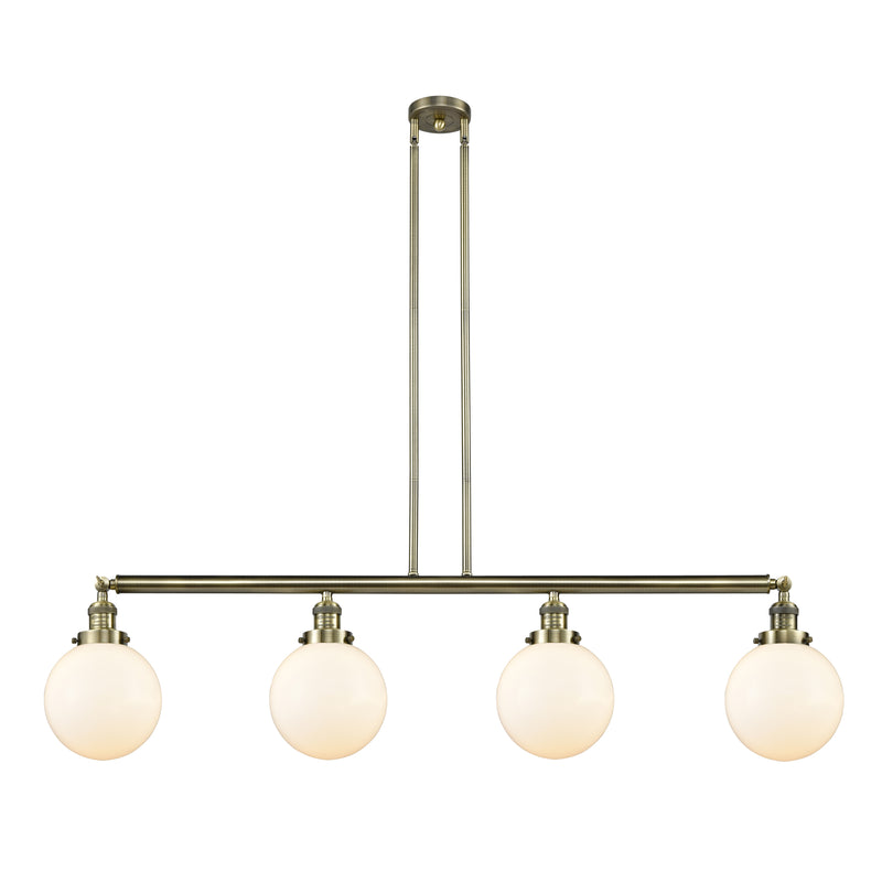 Beacon Island Light shown in the Antique Brass finish with a Matte White shade