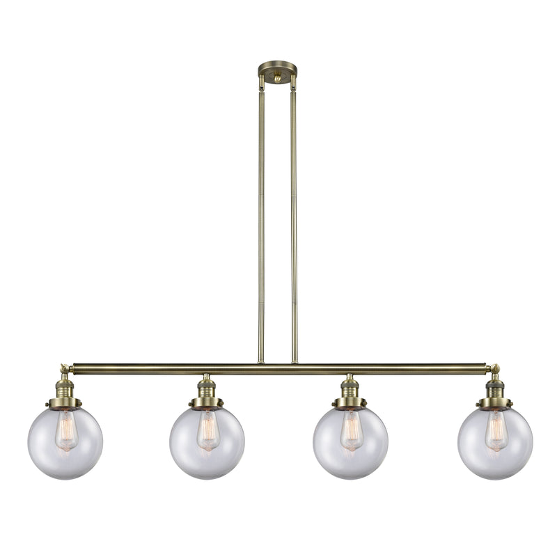 Beacon Island Light shown in the Antique Brass finish with a Clear shade