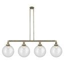 Beacon Island Light shown in the Antique Brass finish with a Seedy shade