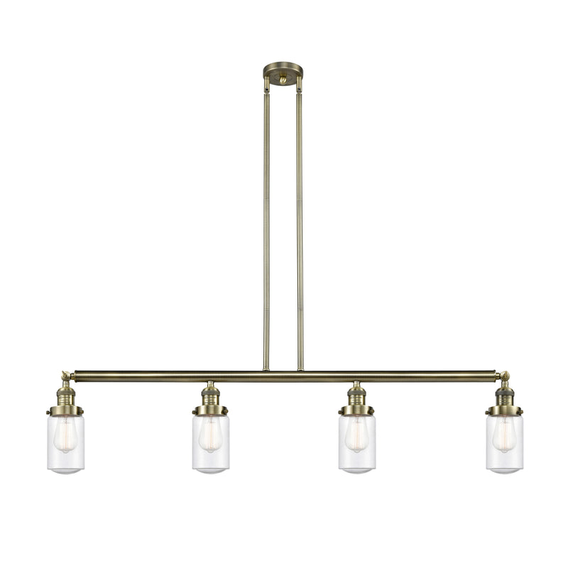 Dover Island Light shown in the Antique Brass finish with a Seedy shade