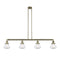 Olean Island Light shown in the Antique Brass finish with a Clear shade