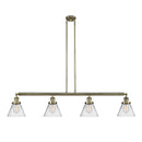 Cone Island Light shown in the Antique Brass finish with a Clear shade