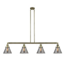 Cone Island Light shown in the Antique Brass finish with a Plated Smoke shade