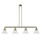 Cone Island Light shown in the Antique Brass finish with a Seedy shade