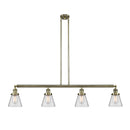 Cone Island Light shown in the Antique Brass finish with a Clear shade