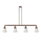 Bellmont Island Light shown in the Antique Copper finish with a Seedy shade