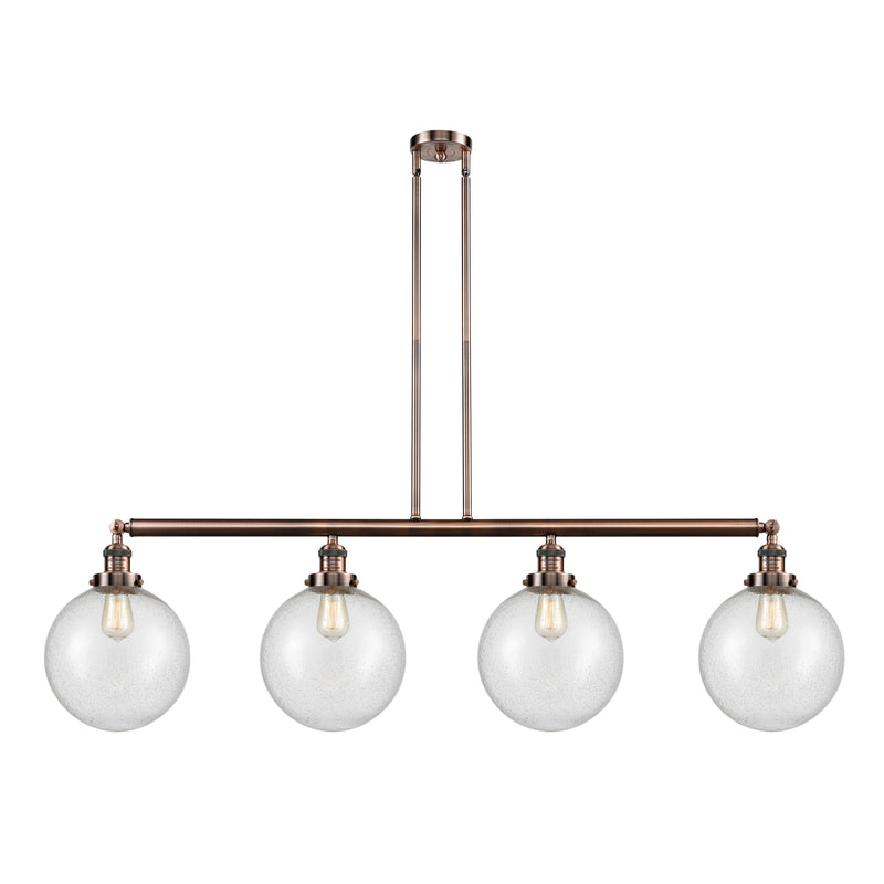 Beacon Island Light shown in the Antique Copper finish with a Seedy shade