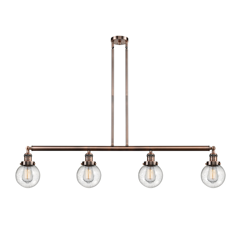 Beacon Island Light shown in the Antique Copper finish with a Seedy shade