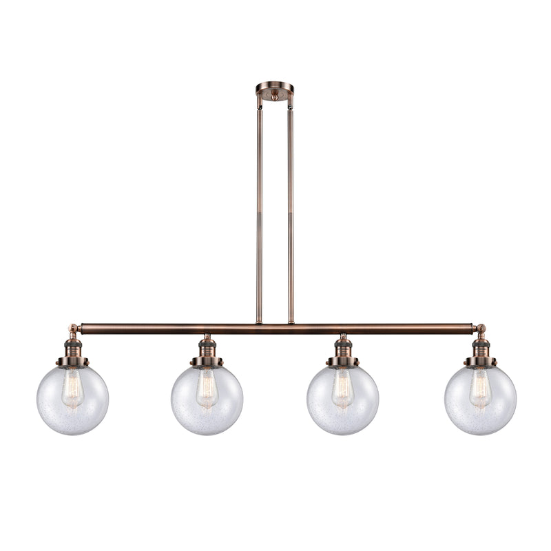 Beacon Island Light shown in the Antique Copper finish with a Seedy shade