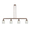 Colton Island Light shown in the Antique Copper finish with a Clear Halophane shade