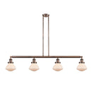 Olean Island Light shown in the Antique Copper finish with a Matte White shade