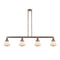 Olean Island Light shown in the Antique Copper finish with a Matte White shade