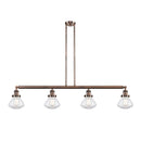 Olean Island Light shown in the Antique Copper finish with a Clear shade