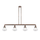 Olean Island Light shown in the Antique Copper finish with a Seedy shade