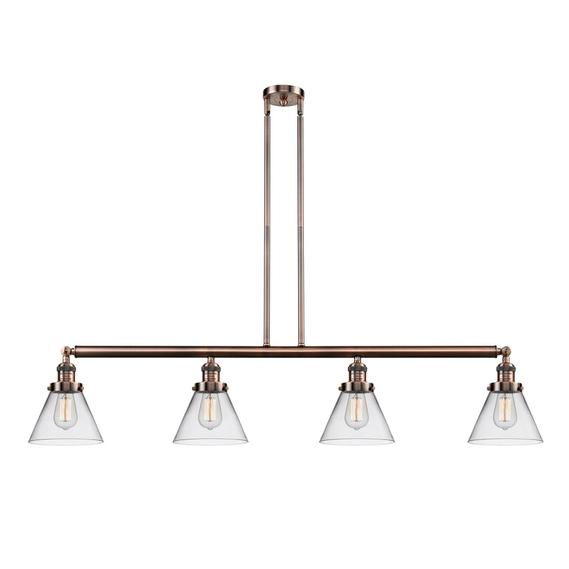 Cone Island Light shown in the Antique Copper finish with a Clear shade