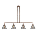 Cone Island Light shown in the Antique Copper finish with a Plated Smoke shade