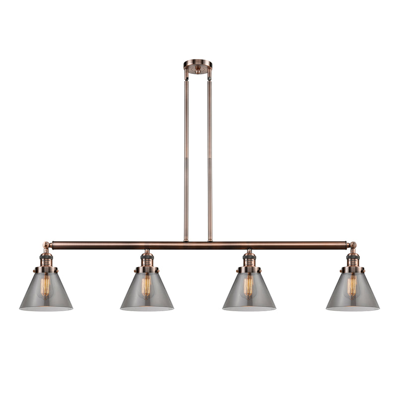 Cone Island Light shown in the Antique Copper finish with a Plated Smoke shade