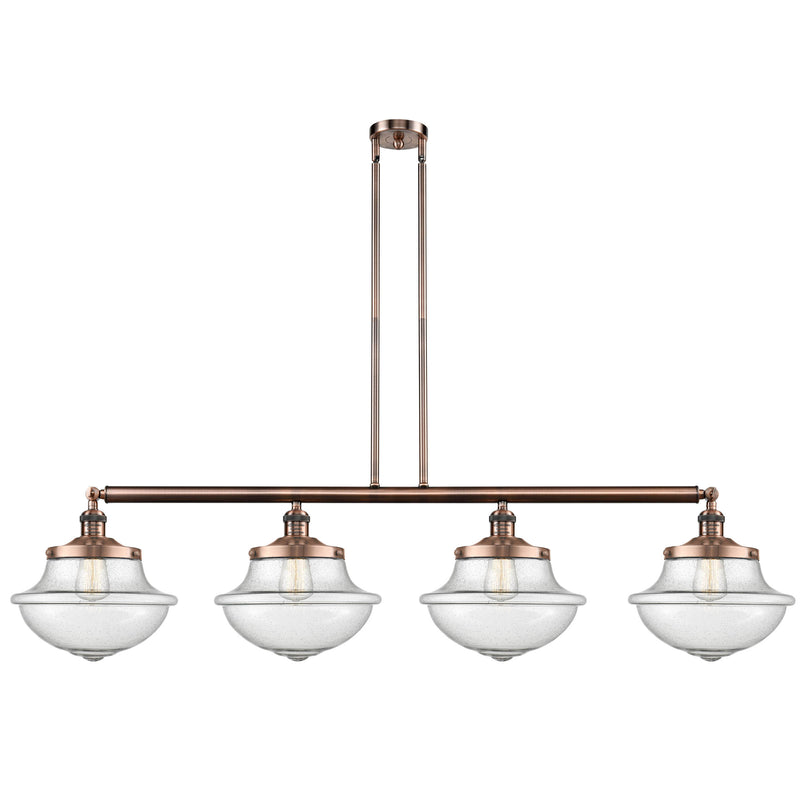 Oxford Island Light shown in the Antique Copper finish with a Seedy shade