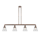 Cone Island Light shown in the Antique Copper finish with a Clear shade