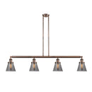 Cone Island Light shown in the Antique Copper finish with a Plated Smoke shade