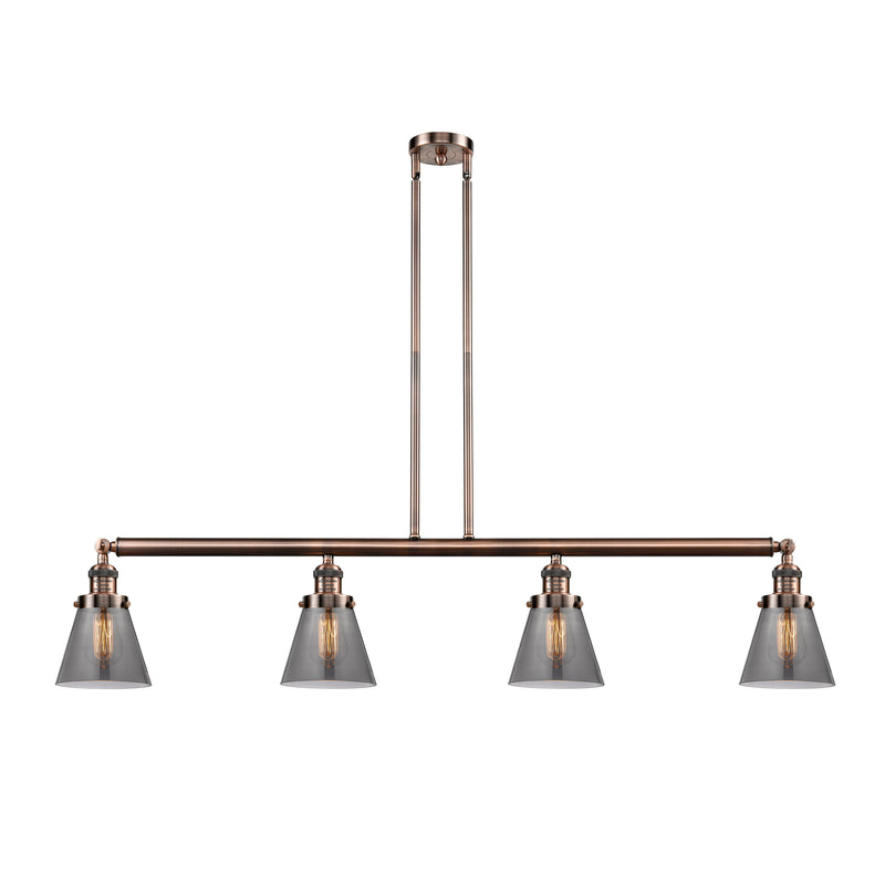 Cone Island Light shown in the Antique Copper finish with a Plated Smoke shade