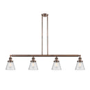 Cone Island Light shown in the Antique Copper finish with a Seedy shade