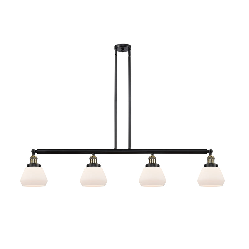 Fulton Island Light shown in the Black Antique Brass finish with a Matte White shade