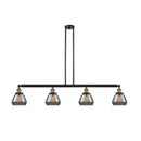 Fulton Island Light shown in the Black Antique Brass finish with a Plated Smoke shade