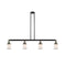 Canton Island Light shown in the Black Antique Brass finish with a Matte White shade