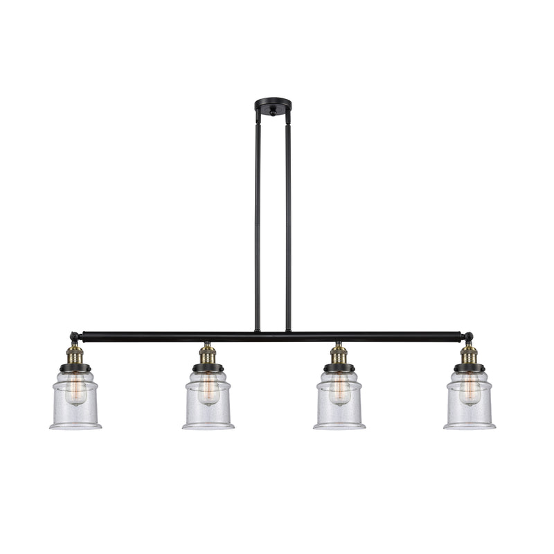 Canton Island Light shown in the Black Antique Brass finish with a Seedy shade