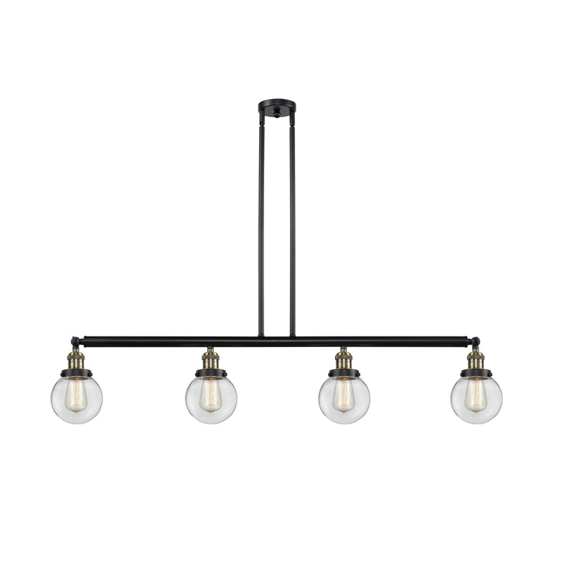 Beacon Island Light shown in the Black Antique Brass finish with a Clear shade