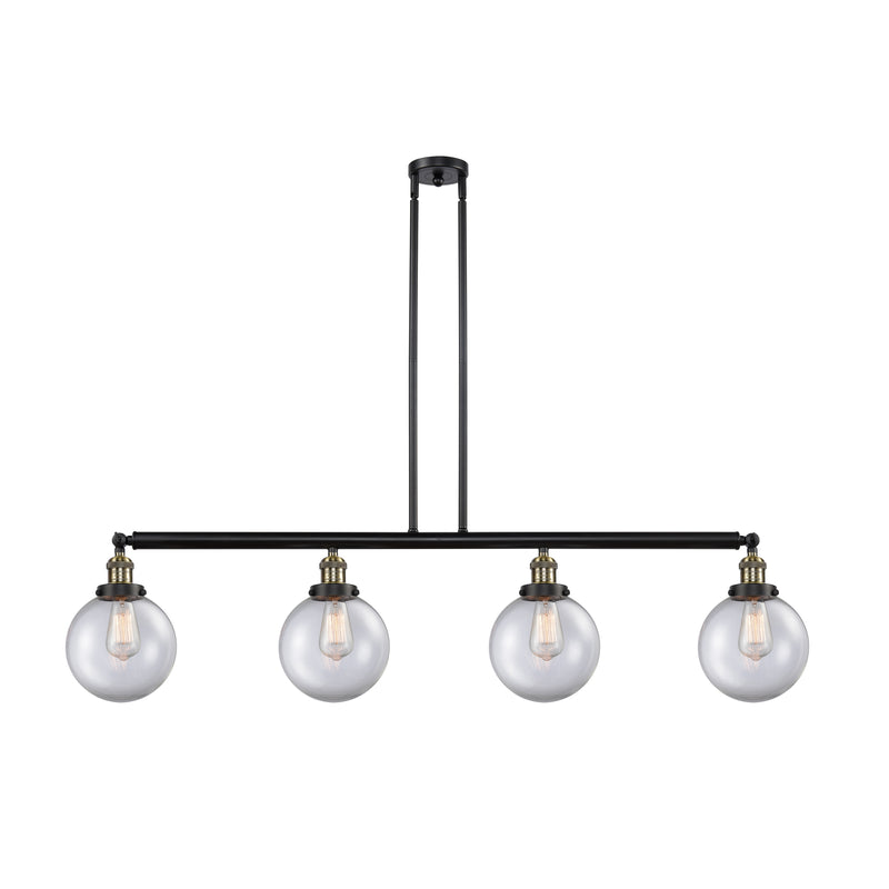 Beacon Island Light shown in the Black Antique Brass finish with a Clear shade