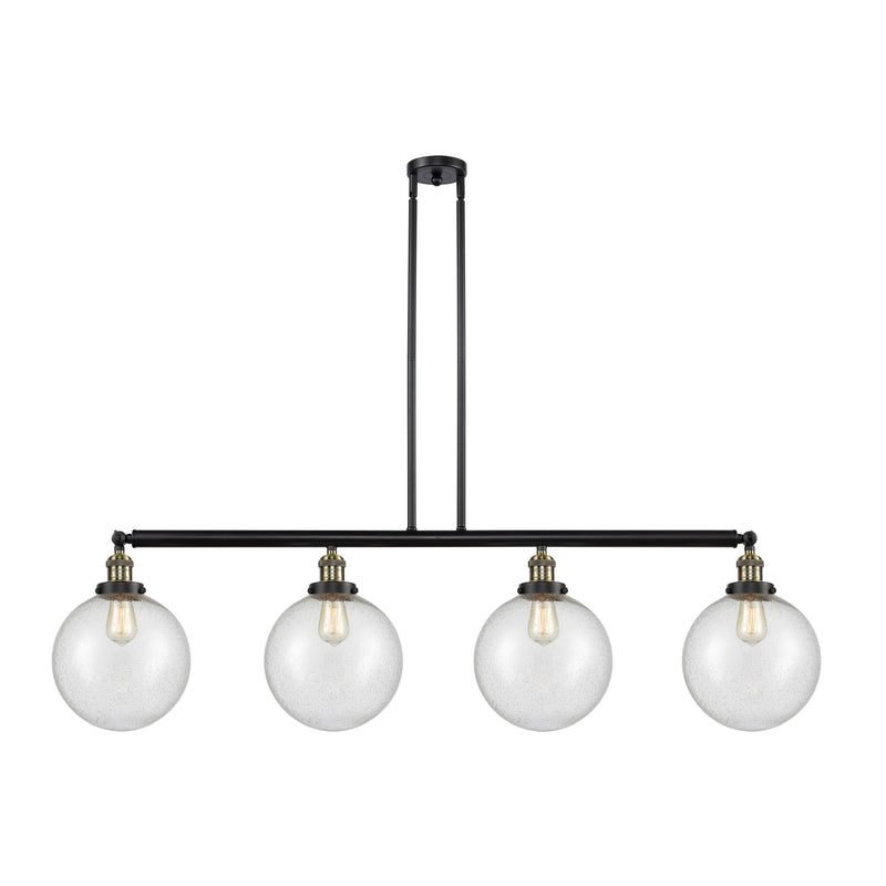 Beacon Island Light shown in the Black Antique Brass finish with a Seedy shade