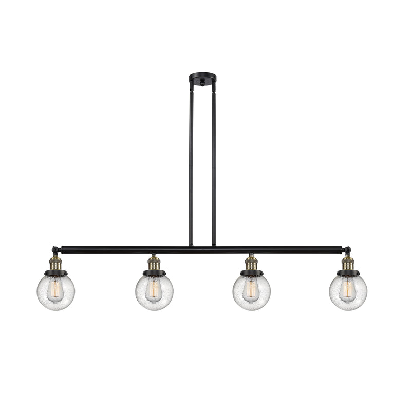 Beacon Island Light shown in the Black Antique Brass finish with a Seedy shade