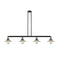 Halophane Island Light shown in the Black Antique Brass finish with a Clear Halophane shade