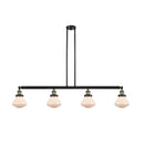 Olean Island Light shown in the Black Antique Brass finish with a Matte White shade