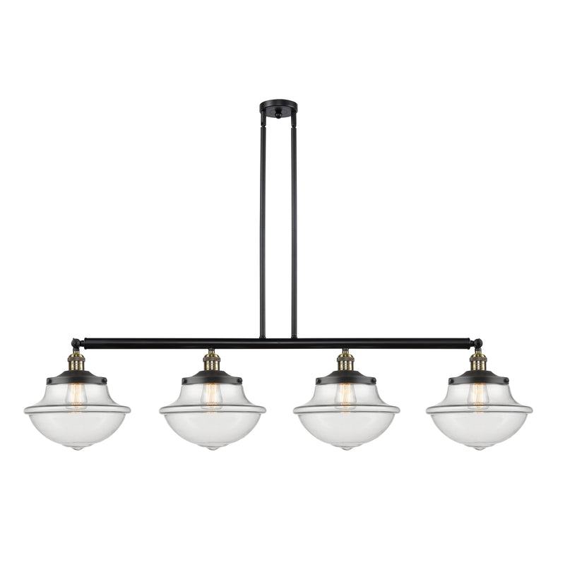 Oxford Island Light shown in the Black Antique Brass finish with a Clear shade