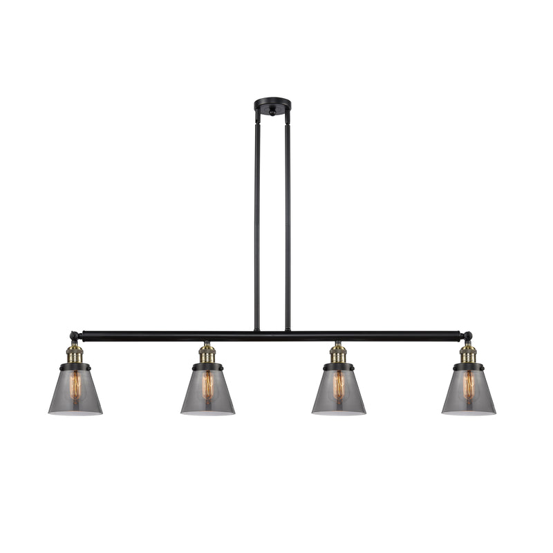 Cone Island Light shown in the Black Antique Brass finish with a Plated Smoke shade