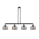 Bell Cage Island Light shown in the Black Antique Brass finish with a Plated Smoke shade