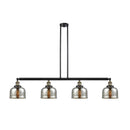 Bell Island Light shown in the Black Antique Brass finish with a Silver Plated Mercury shade