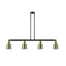 Addison Island Light shown in the Black Antique Brass finish with a Antique Brass shade