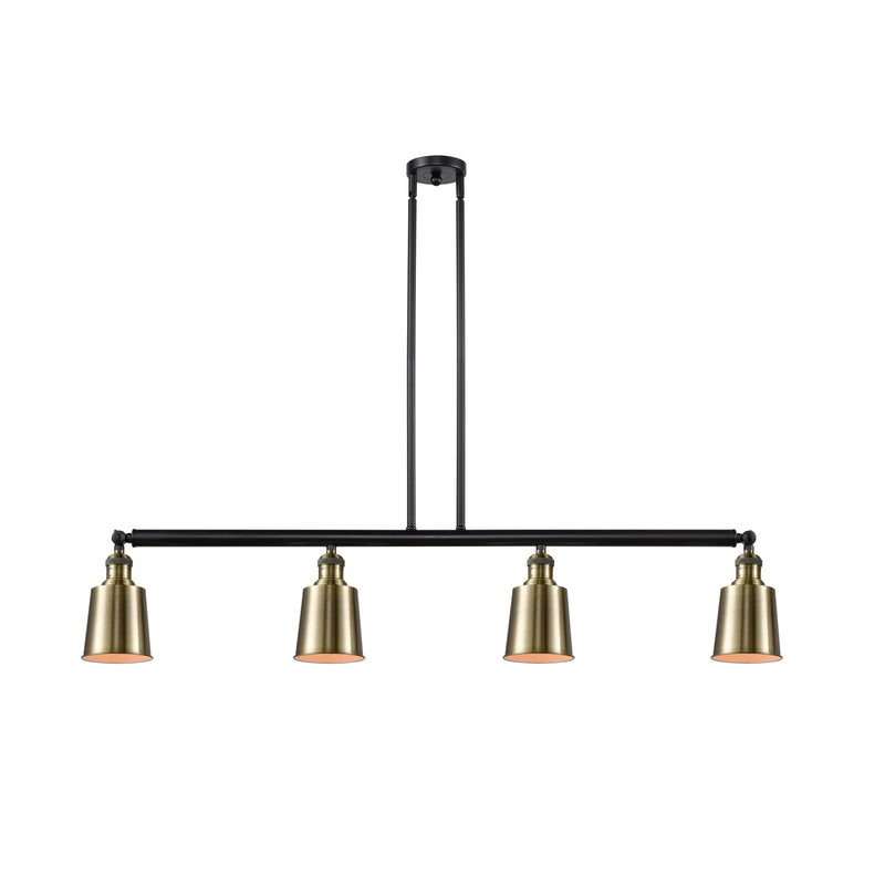 Addison Island Light shown in the Black Antique Brass finish with a Antique Brass shade