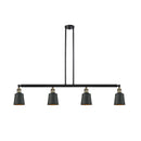 Addison Island Light shown in the Black Antique Brass finish with a Matte Black shade