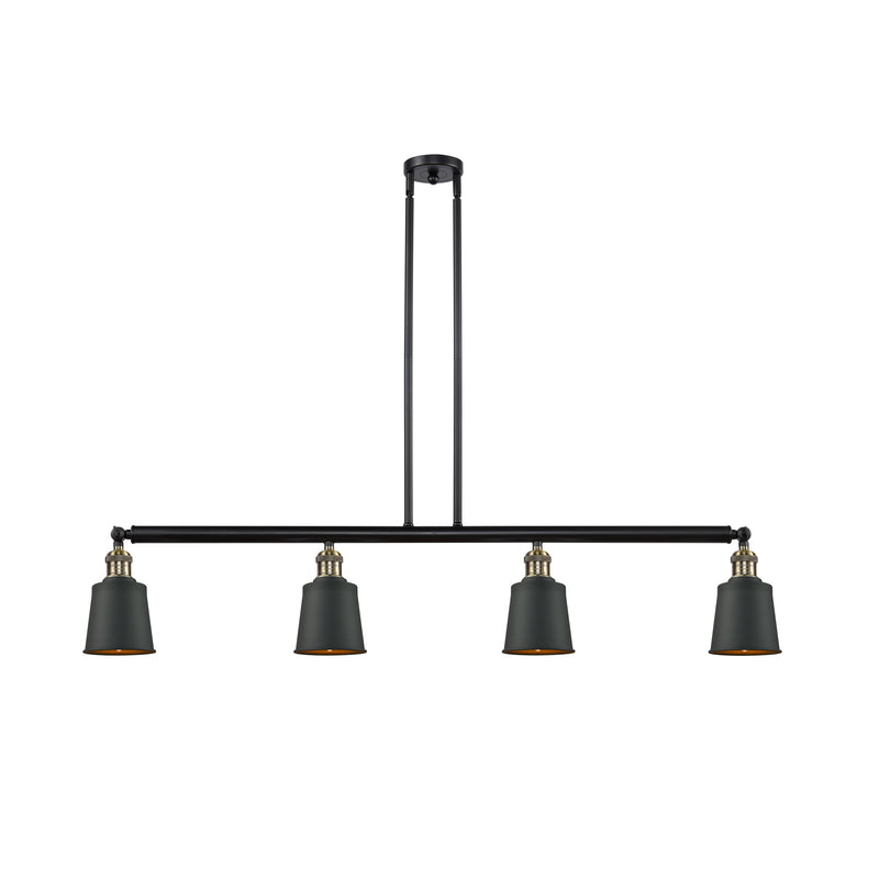 Addison Island Light shown in the Black Antique Brass finish with a Matte Black shade