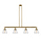 Fulton Island Light shown in the Brushed Brass finish with a Clear shade